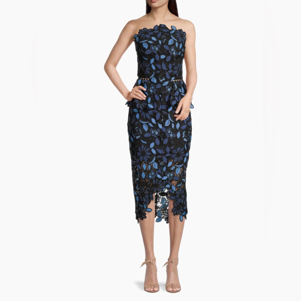 Elliatt Black and Blue Floral Dress